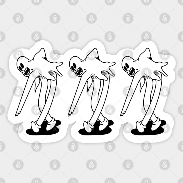 Dancing Cartoon Ghosts Sticker by Hacked By NA